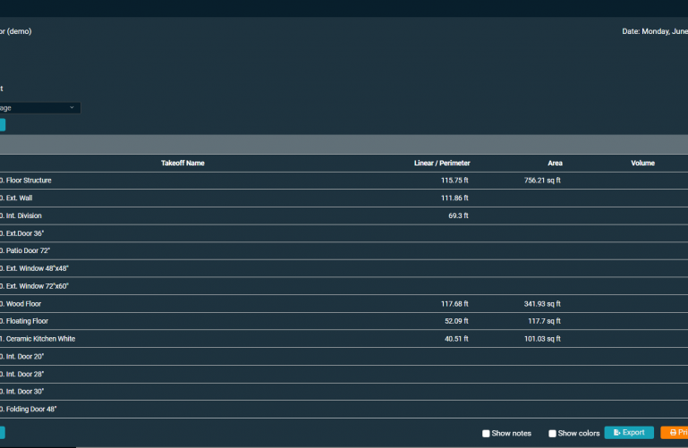 Old TAKEOFF interface