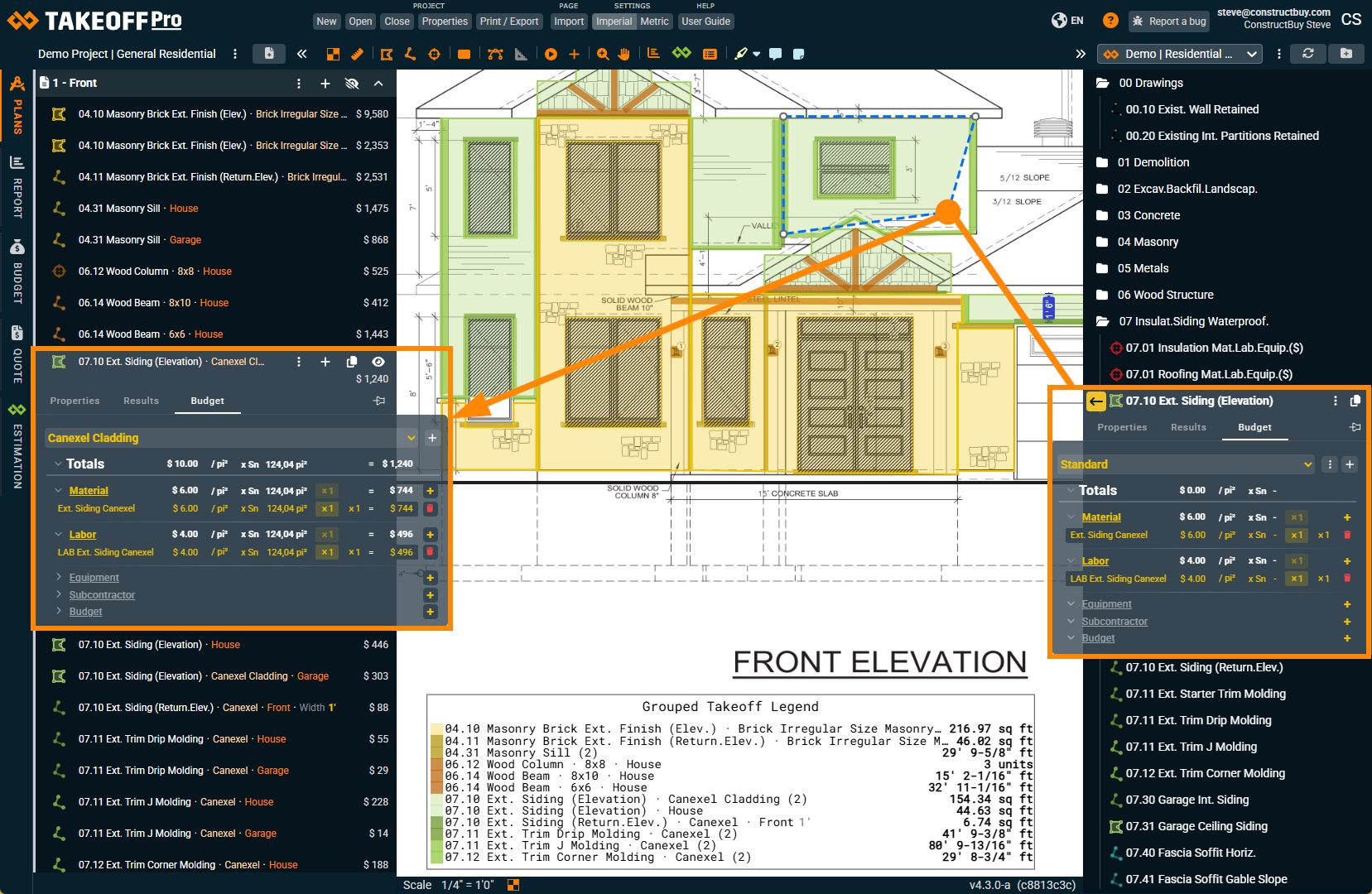 Use the estimation template catalog